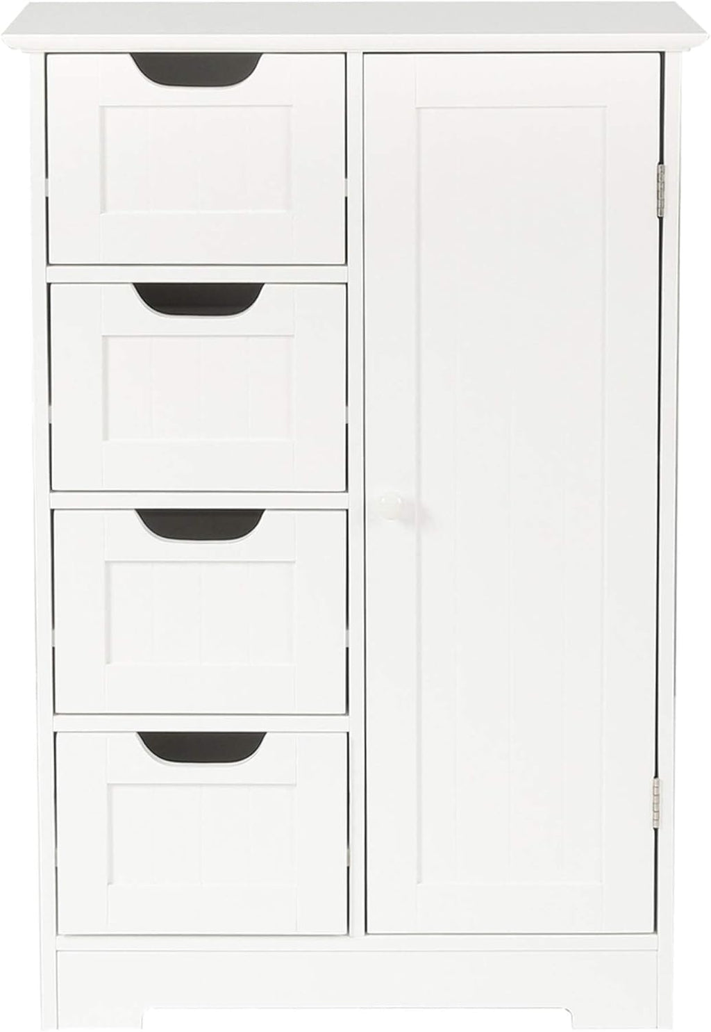White 4 Drawer Wood Bathroom Floor Storage Cabinet S5890