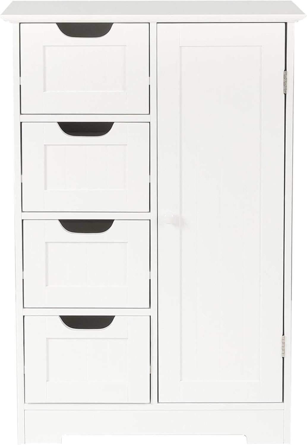 White 4 Drawer Wood Bathroom Floor Storage Cabinet S5890