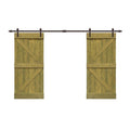 Jungle Green 84 x 84 Barn Door with Hardware Kit W622