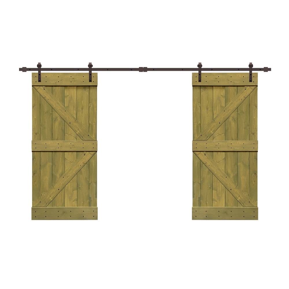 Jungle Green 84 x 84 Barn Door with Hardware Kit W622
