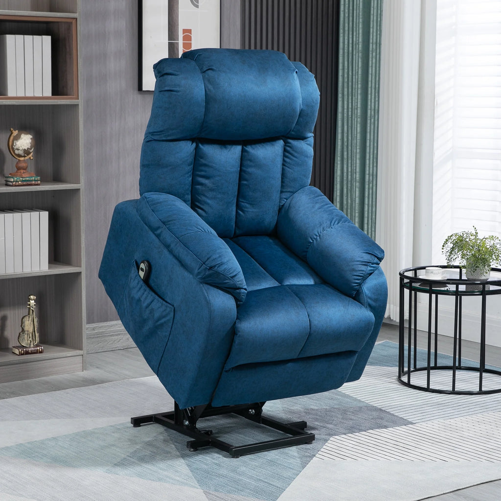Blue Electric Lift Recliner Chair with Remote Control U1249