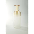 White and Champagne Embossed Glass Vase E7131