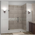 Oil Rubbed Bronze Frameless Hinged Shower Door with Glass Shelves P7211