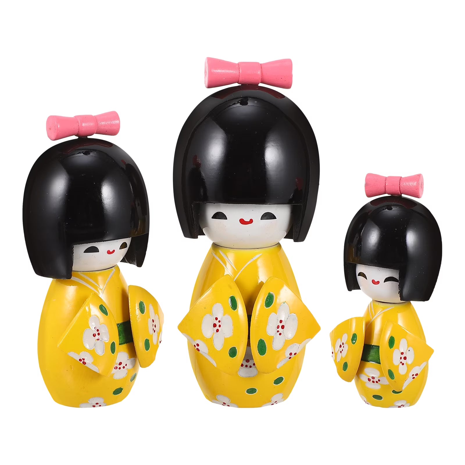 Vintage Japanese Kimono Doll Stack Dolls Decorative Figure T936