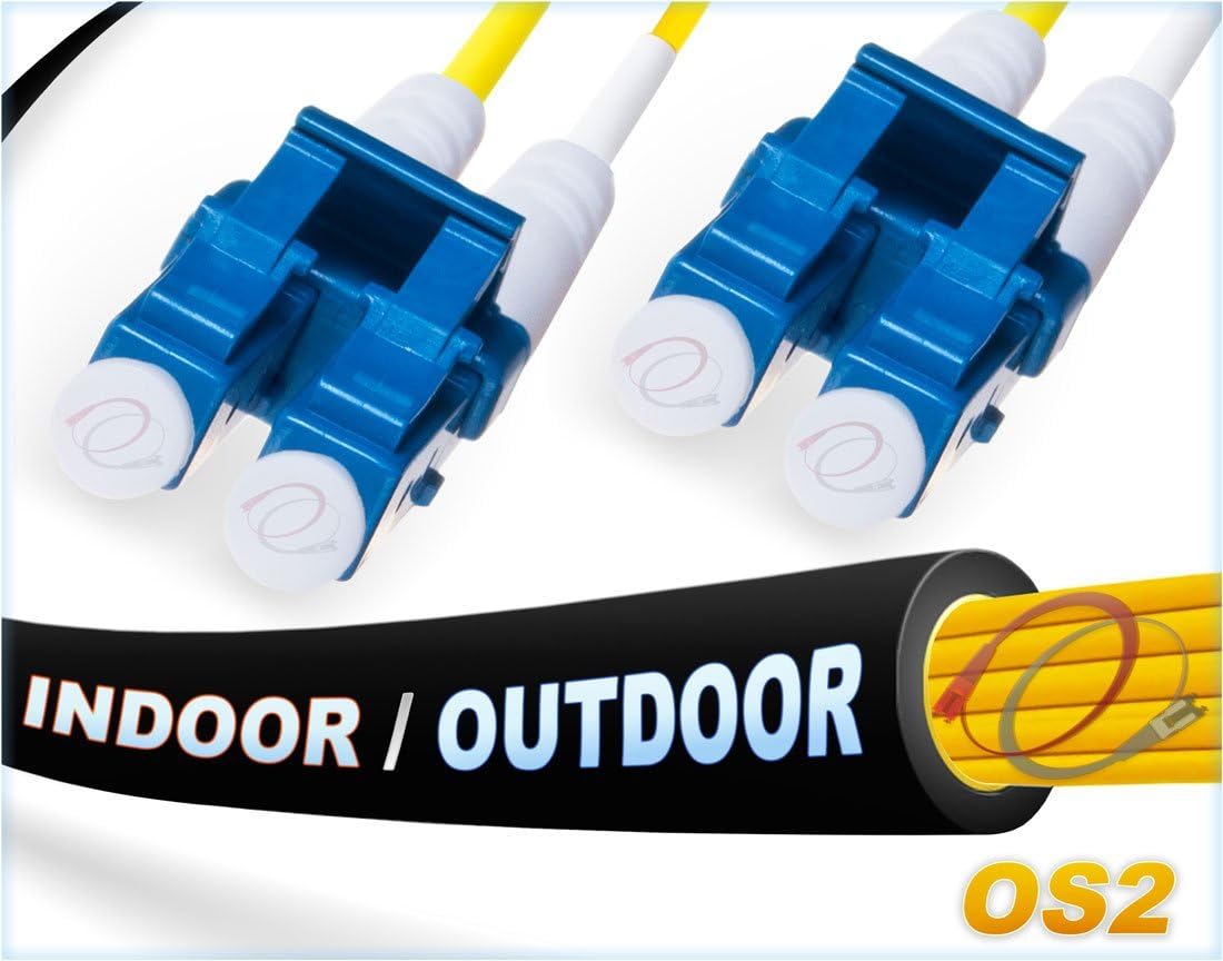 15M OS2 LC LC Fiber Patch Cable Duplex 9/125 Singlemode Jumper N24212