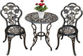 Antique Bronze 3 Piece Cast Aluminum Outdoor Patio Bistro Table Set G2834