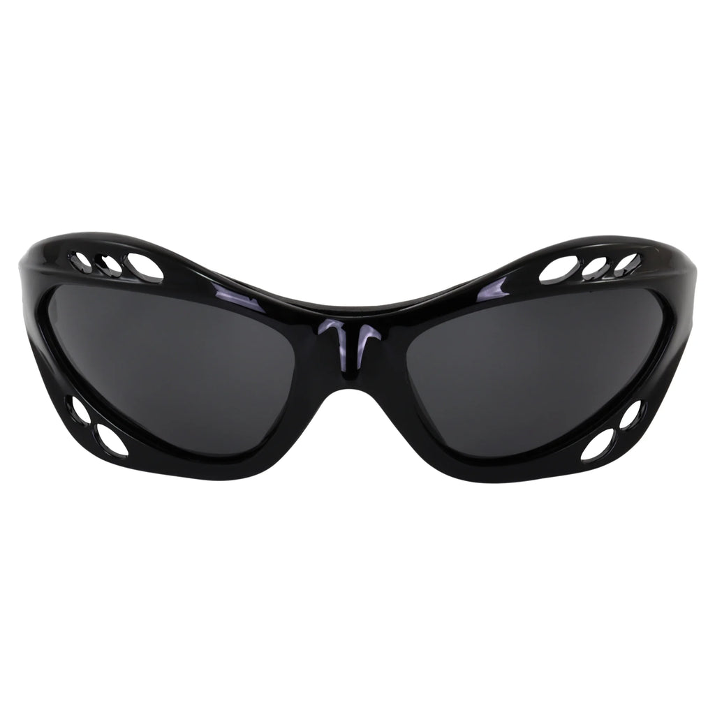 3 Pairs Padded Polarized Sunglasses with Strap Black Frame Smoke Blue & Green Mirror Lenses M140759