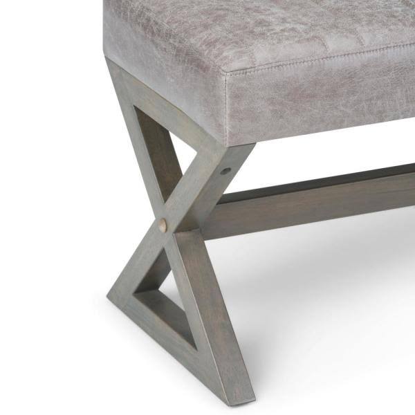 Distressed Grey Taupe Ottoman Bench J9469
