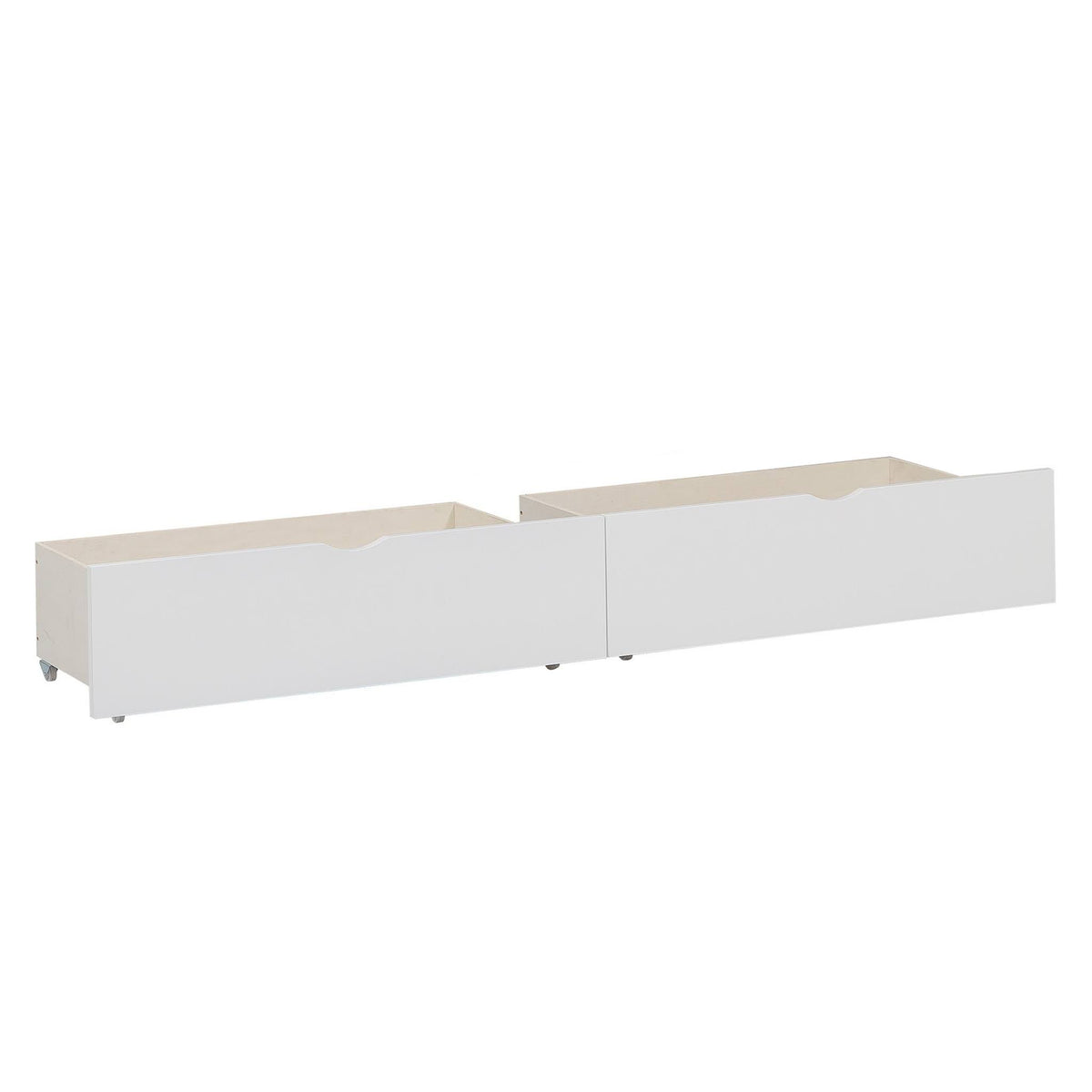 White Wooden Underbed Storage Box with Caster Wheels, Set of 2 J583912