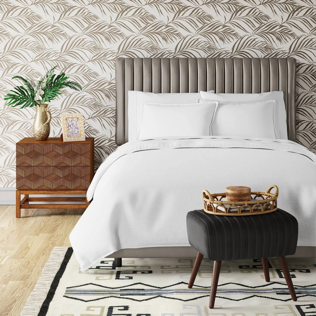 California King Velvet Channel Headboard T19431