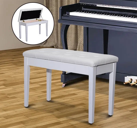Birchwood Faux Leather Padded 2 Person Piano Bench B8349