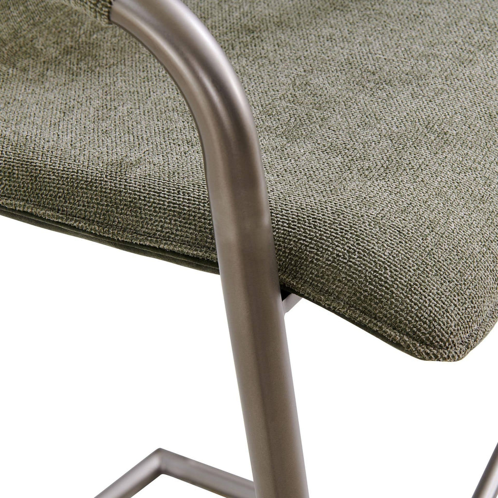 Sage Green Velvet Fabric Bar Stool Q30373