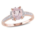 Oval-Cut Morganite and Round-Cut Diamond Accent Halo Ring I6672