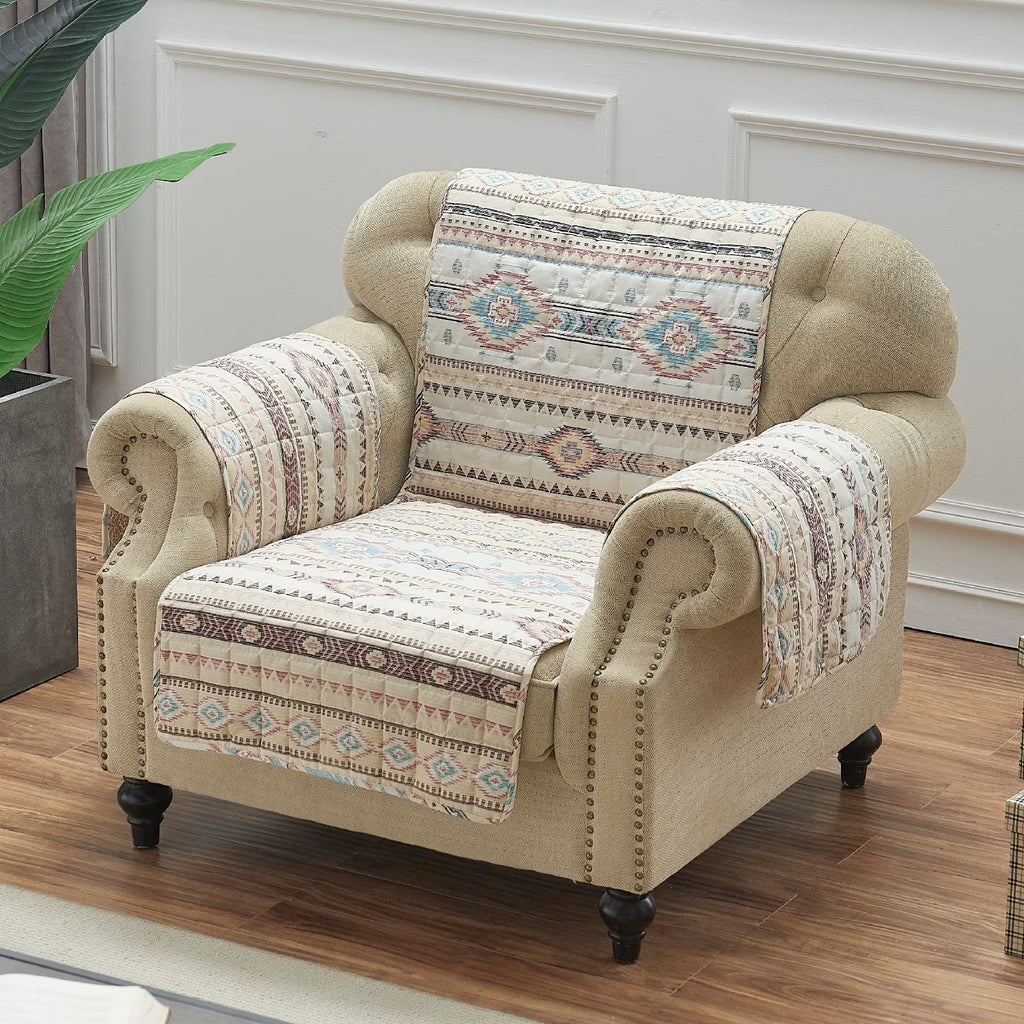 Tan Reversible Armchair Protector M374