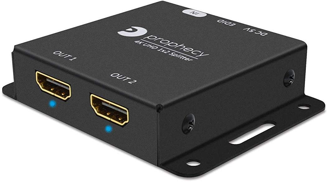 1x2 HDMI 2.0 Splitter 4K 60Hz HDR 18Gbps 2 Port 1 in 2 Out Pack of 2 L53555