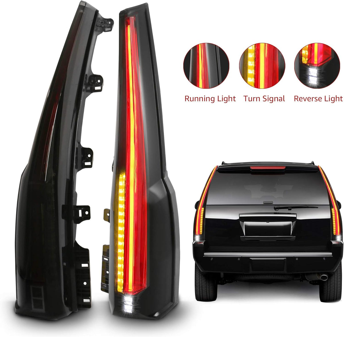 Set of 2 Red Clear LED Tail Lights R567087