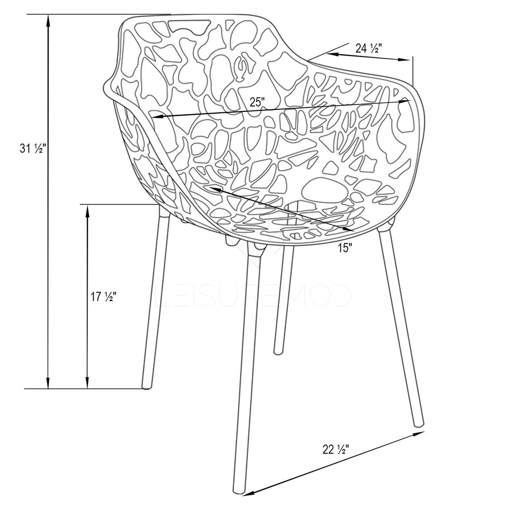 Black Aluminum Dining Chair (Set of 4) Y819