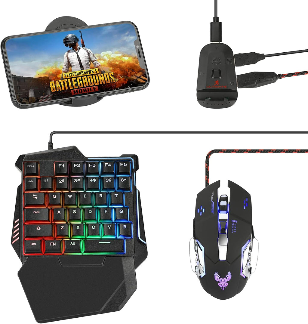Wired Mechanical RGB LED Backlit Gaming Keyboard and Mouse Combo C83439