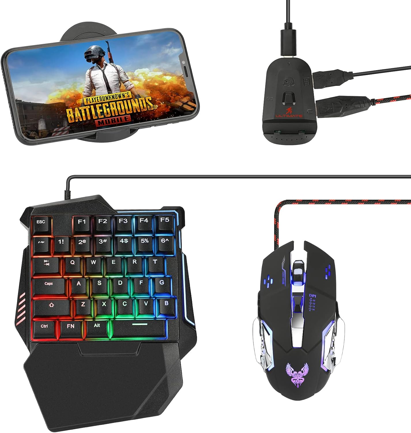 Wired Mechanical RGB LED Backlit Gaming Keyboard and Mouse Combo C83439