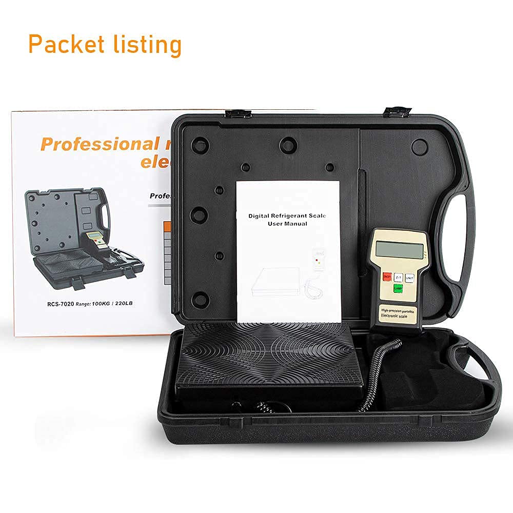 220LB Portable Digital Refrigerant Charging Weight Scale with Case, Pack of 2 G8253