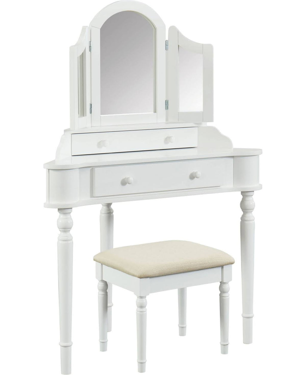 White Two-Drawer Vanity Set V456