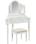 White Two-Drawer Vanity Set V456