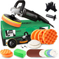 Rotary Car Polisher Wax Machine, 7 Inch 1200W, 6 Variable Speeds with Foam Pads H272