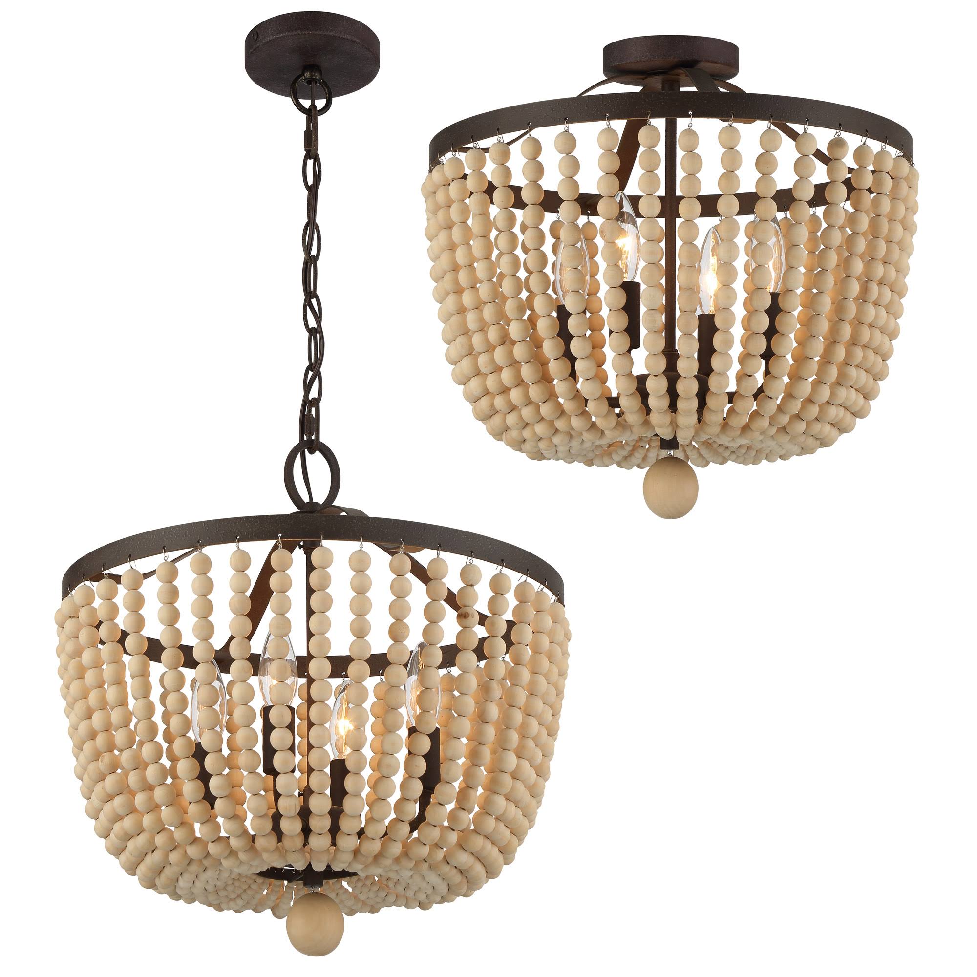 4 Light Forged Bronze Ceiling Mount W714142