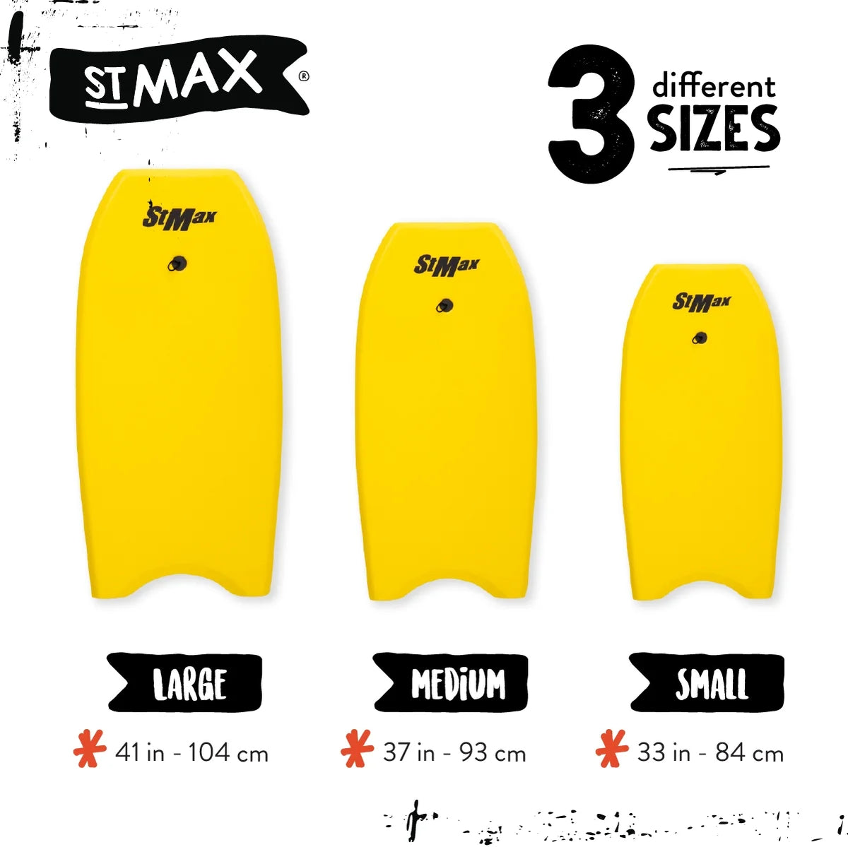 Yellow 34 Inch EPS Core Bodyboard with Wrist Leash P115