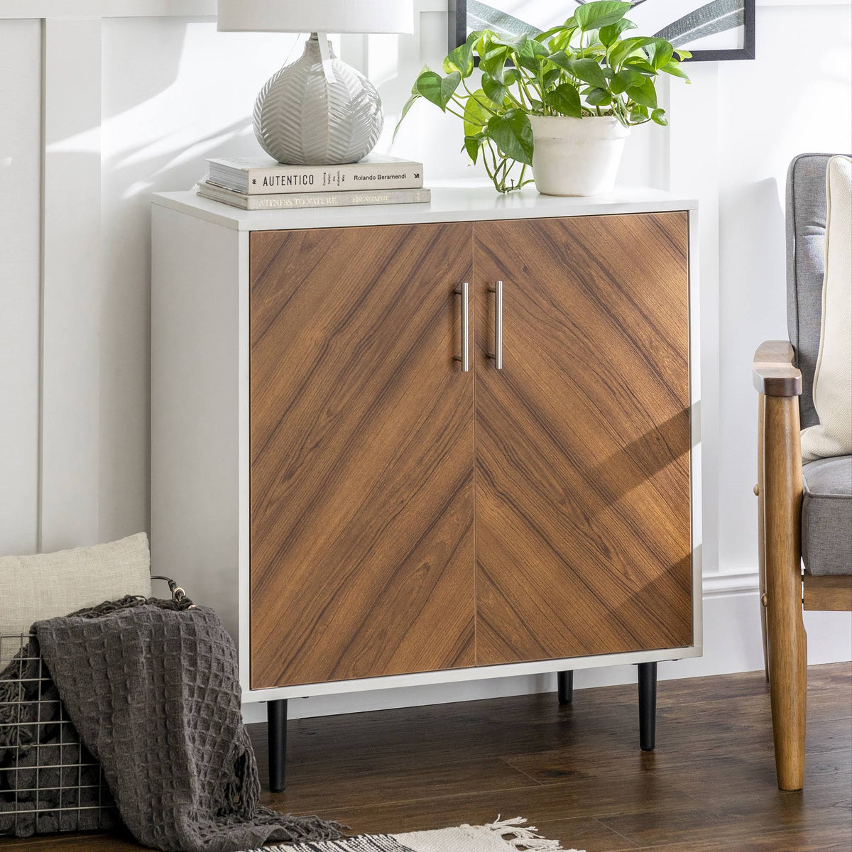 Solid White Accent Cabinet E620065