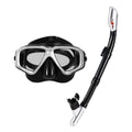 Freediving Snorkel Set with Tempered Glass Lens Goggles R733