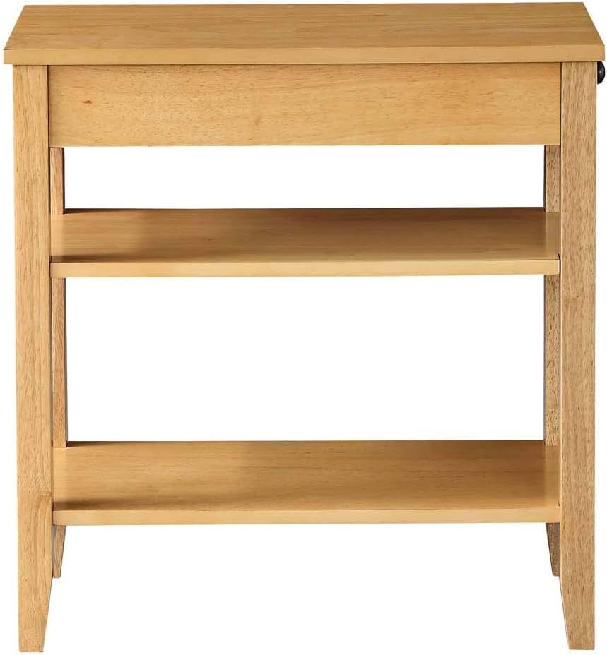 Natural Three Tier End Table With Drawer B391008