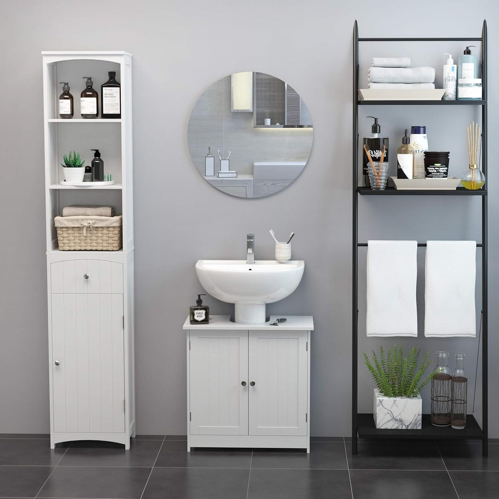 White Pedestal Sink Bathroom Vanity Cabinet M124584