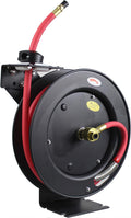 25ft Auto Rewind Retractable Reel with 3/8" x 25' Air Hose with Brass Fittings Pack of 2 K812778