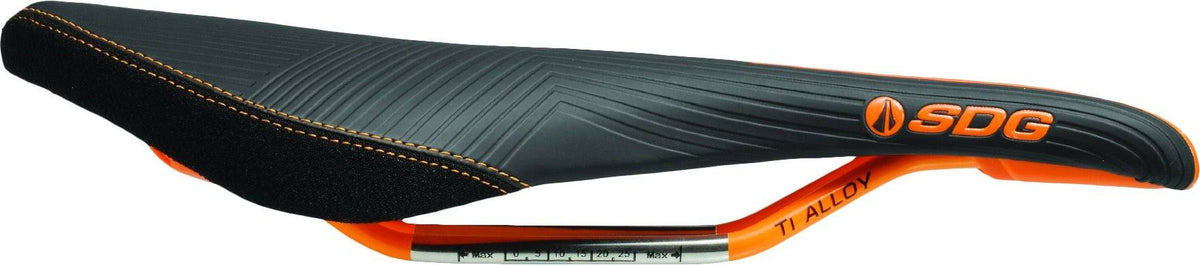 Black/Orange Ti-Alloy Rails Duster Saddle V15973
