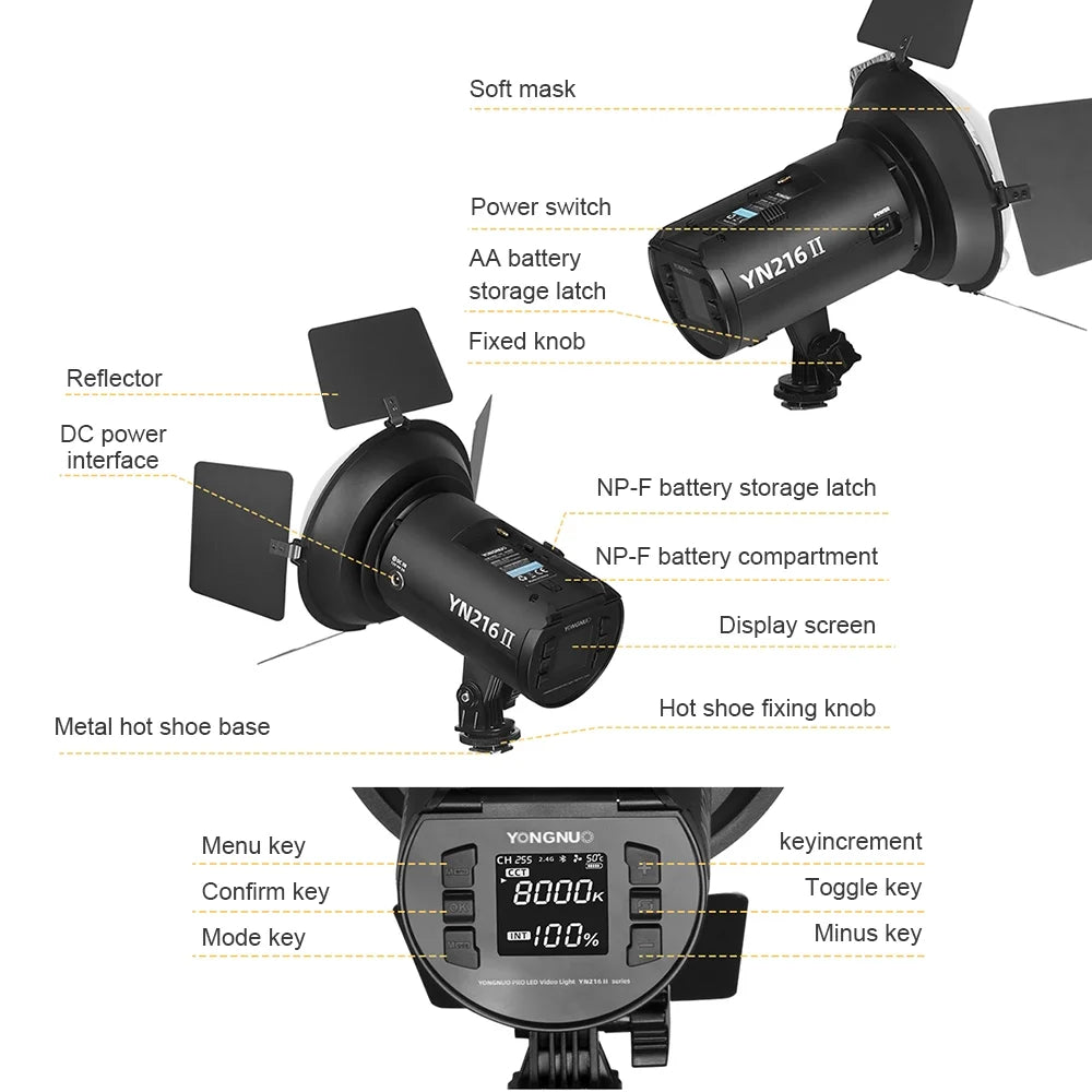 Bi-Color LED Video Light with 2700K-9900K Dimmable Range D9070