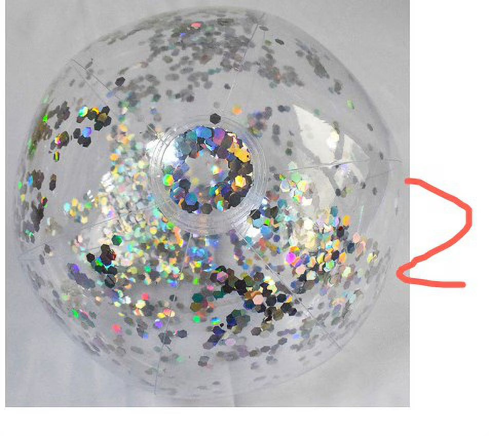 2 Pcs Glitter Confetti Inflatable Beach Balls with Air Pump V573539