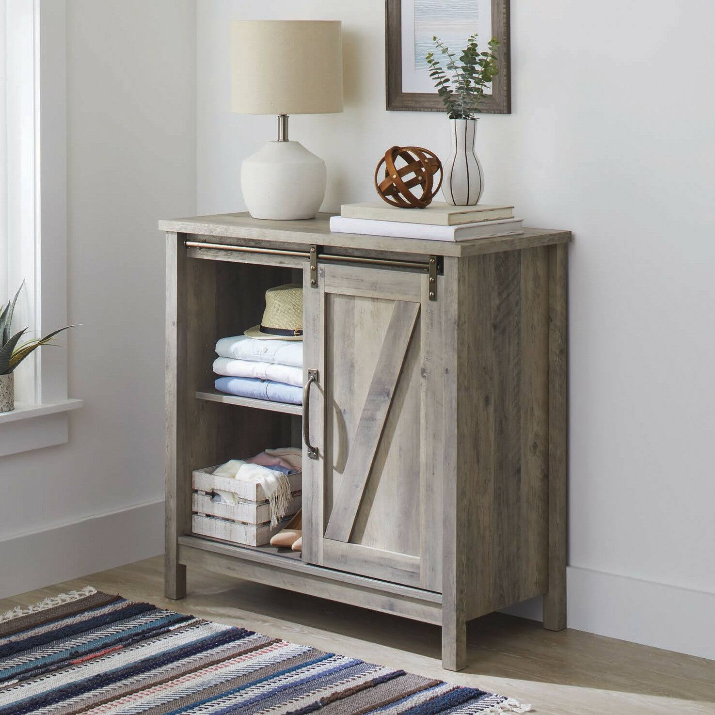 Rustic Gray Accent Storage Cabinet Y43169