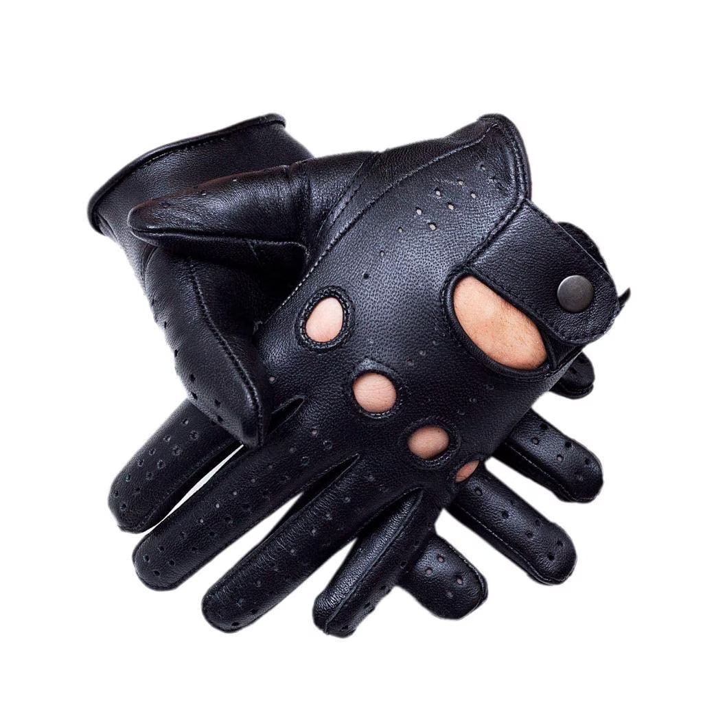 Men's Full Finger Motorcycle Gloves Sheep Skin Leather J50232
