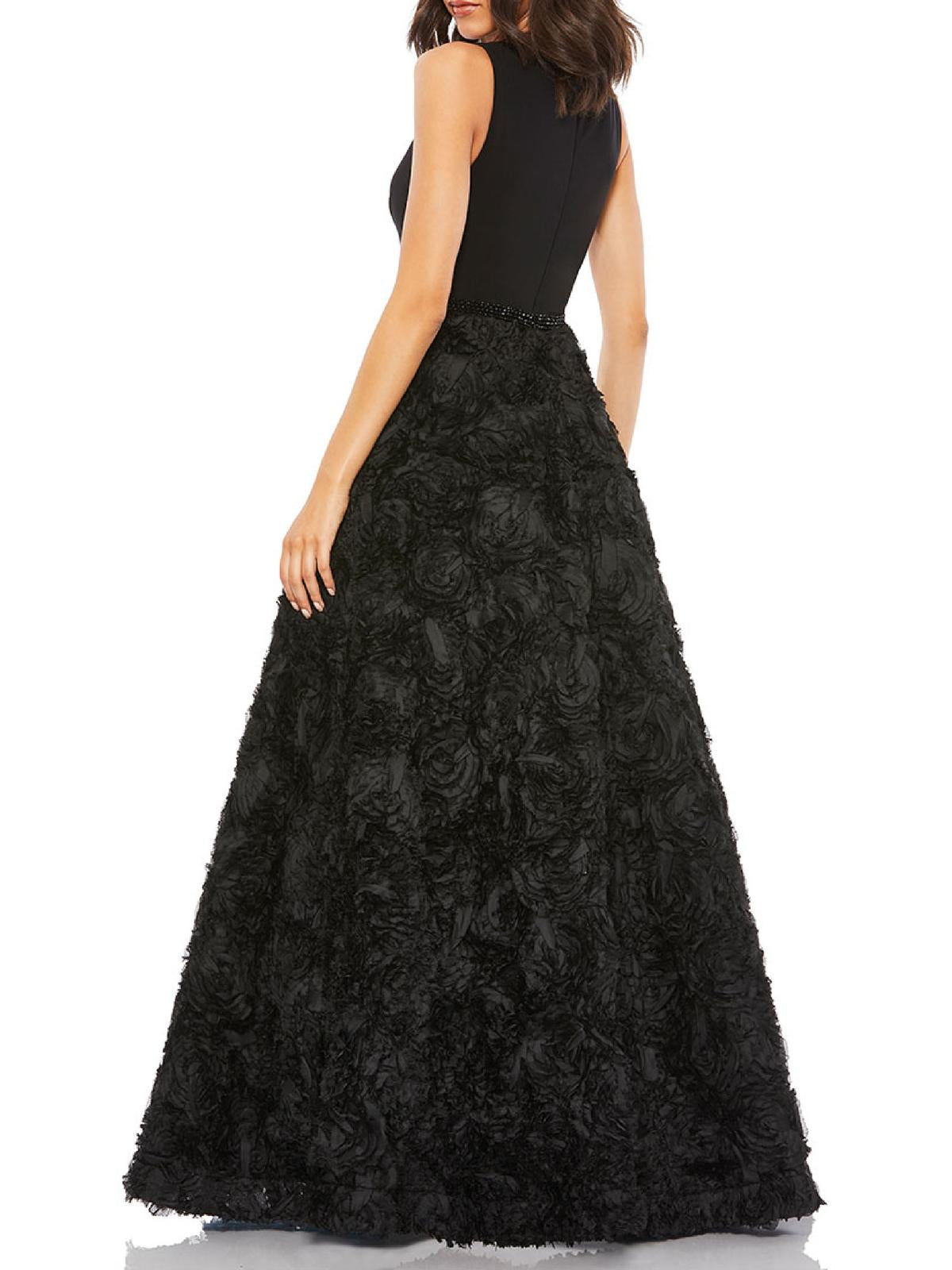 Rosette Embellished Evening Dress O55496