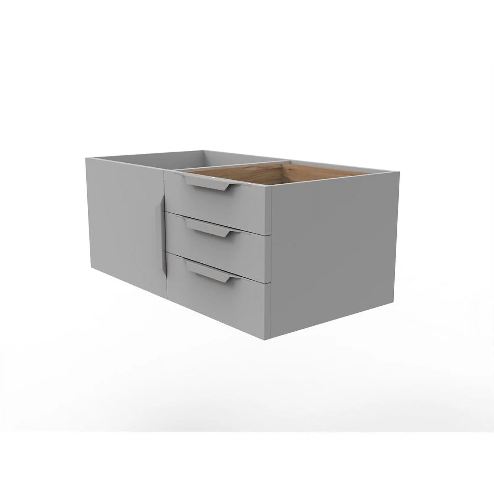 Gray Wood Floating Vanity Base R205