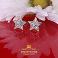 925 Sterling Silver Diamond Stud Star Earrings S8284