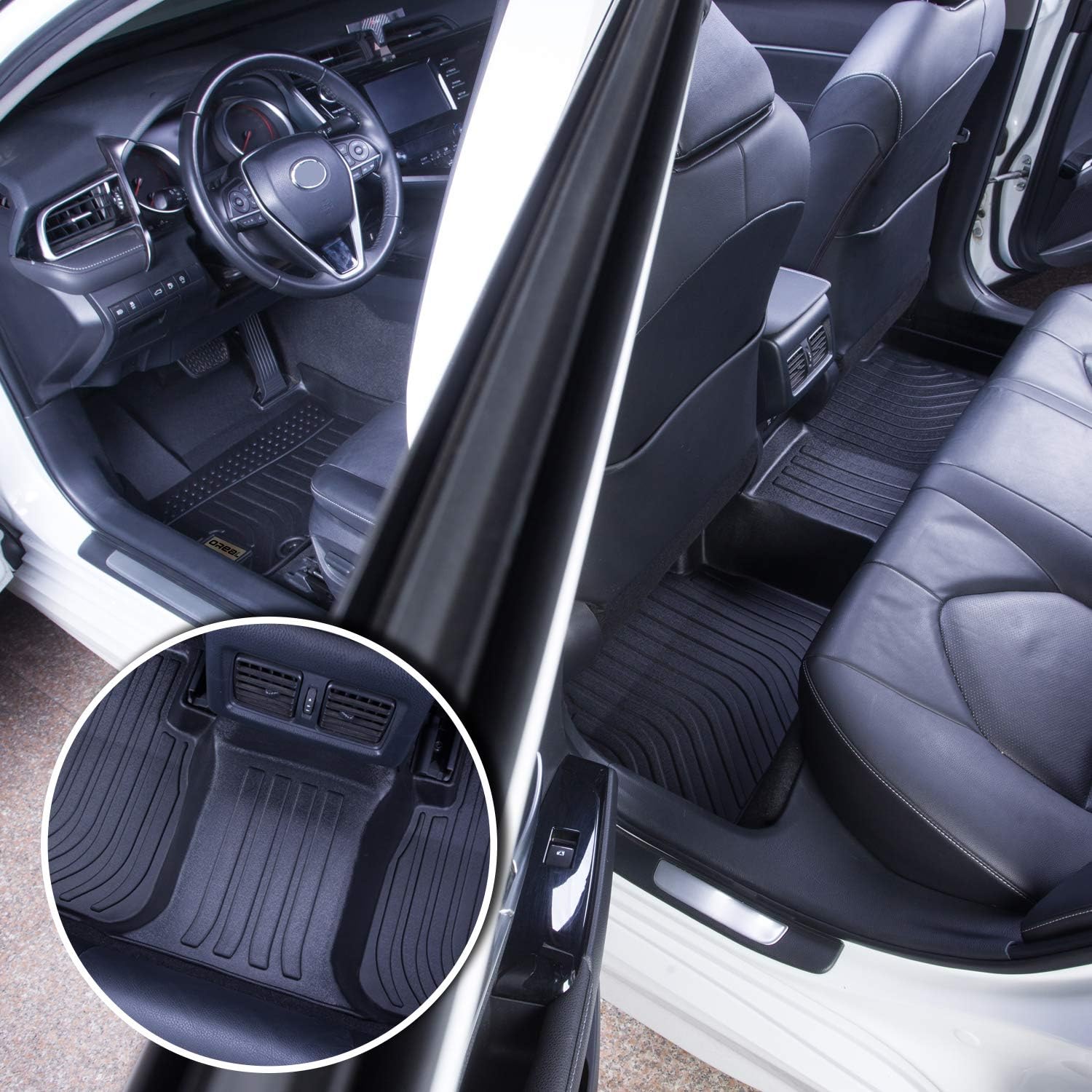 Black Waterproof Custom Fit Floor Mats for Tesla Model Y V2574