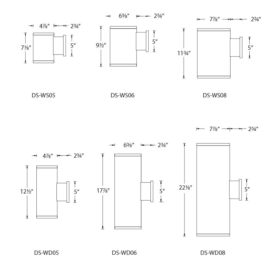 Architectural 5 LED Double Side Wall Mount S46938