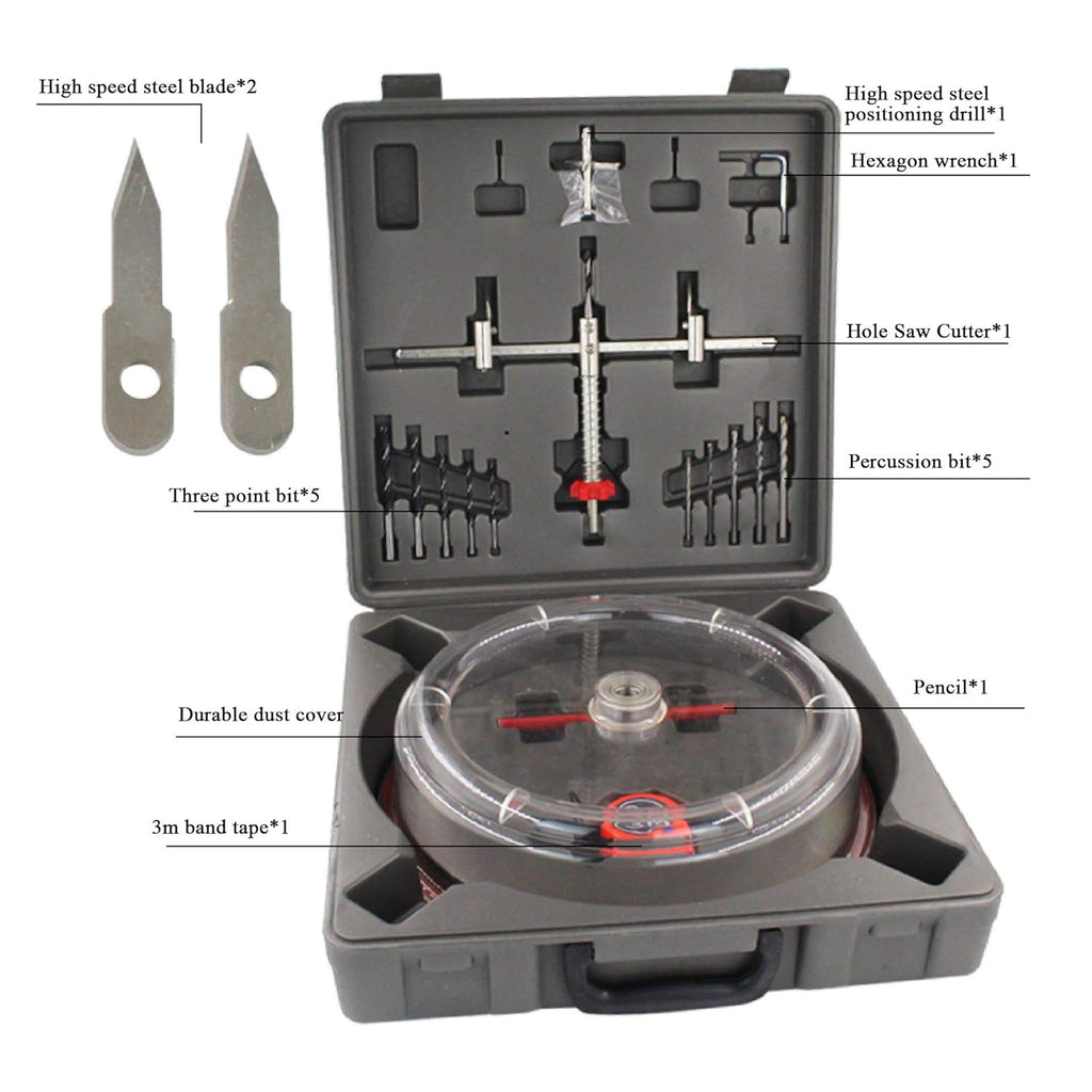 Adjustable Hole Saw Cutter Kit with ABS Dust Cover W399734
