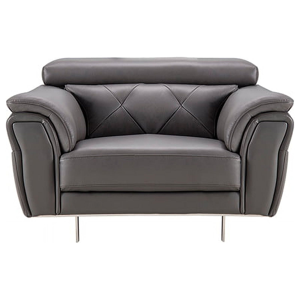 Dark Gray Italian Leather Chair U149039