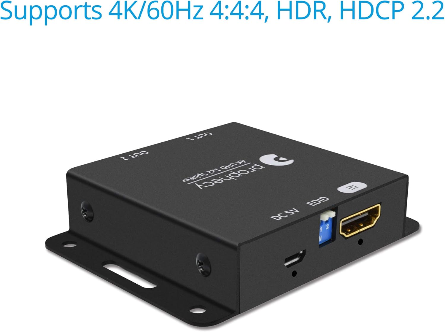 1x2 HDMI 2.0 Splitter 4K 60Hz HDR 18Gbps 2 Port 1 in 2 Out Pack of 2 L53555