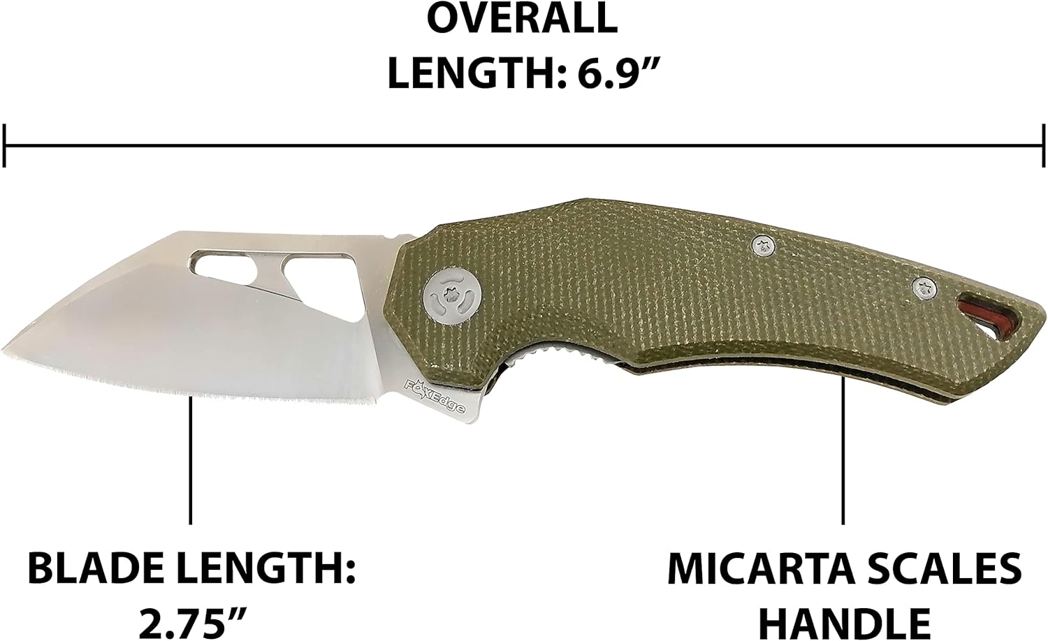 OD Green Folding Pocket Knife VG10 Stainless Steel 2.75 Blade Wharncliffe Textured G10 Scales Liner Lock Flipper T5501