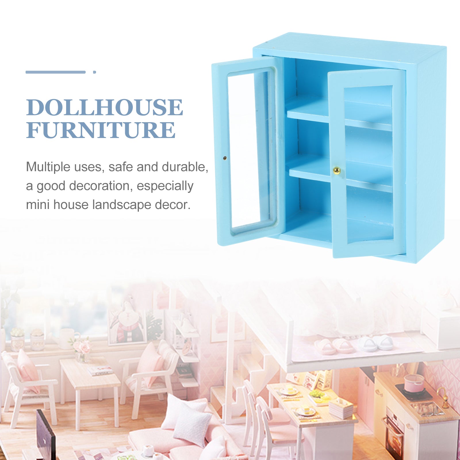 Wooden Miniature Cabinet Model Ornament I802571