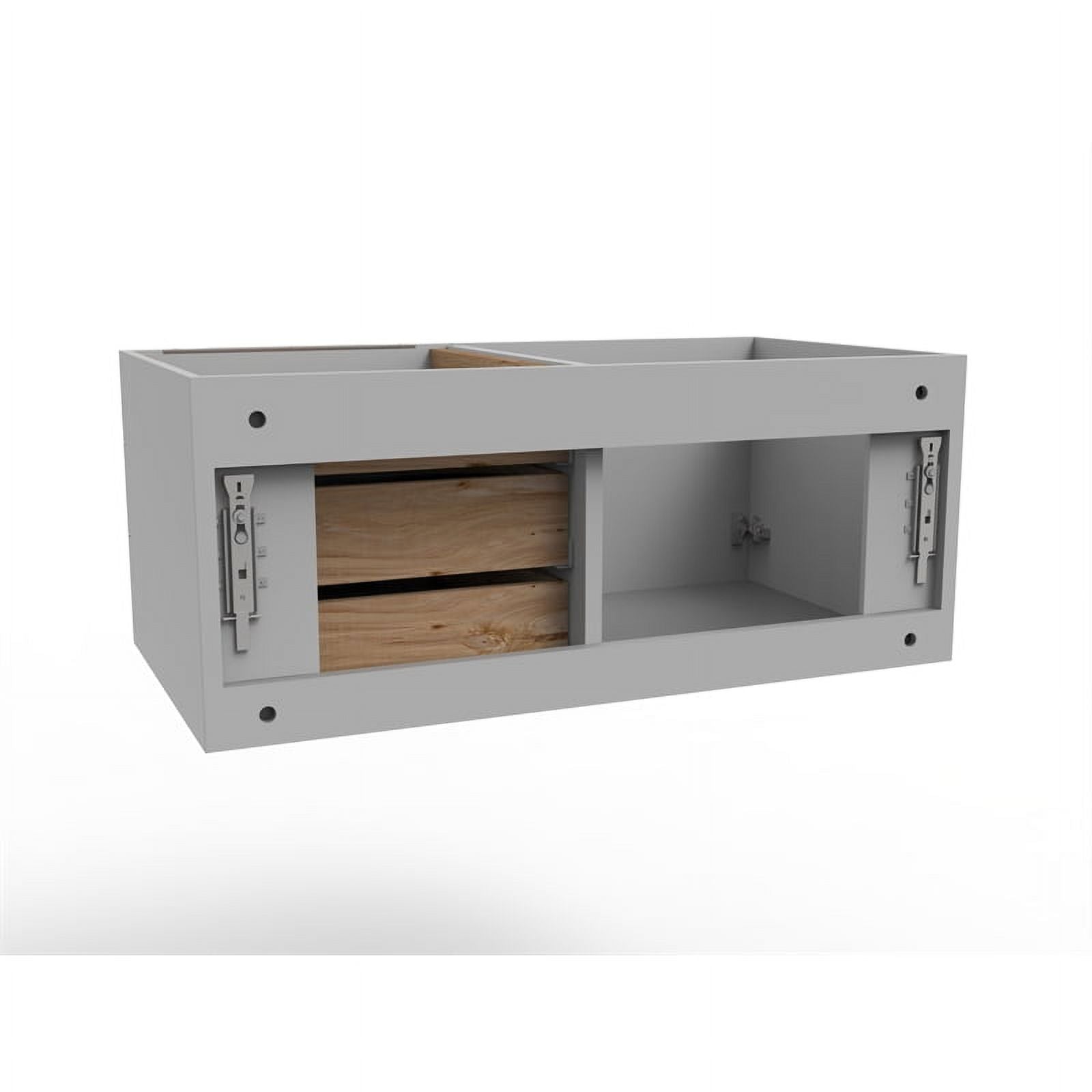 Gray Wood Floating Vanity Base R205